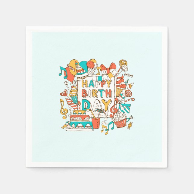 SERVILLETA DE PAPEL FELIZ CUMPLEAÑOS (Anverso)