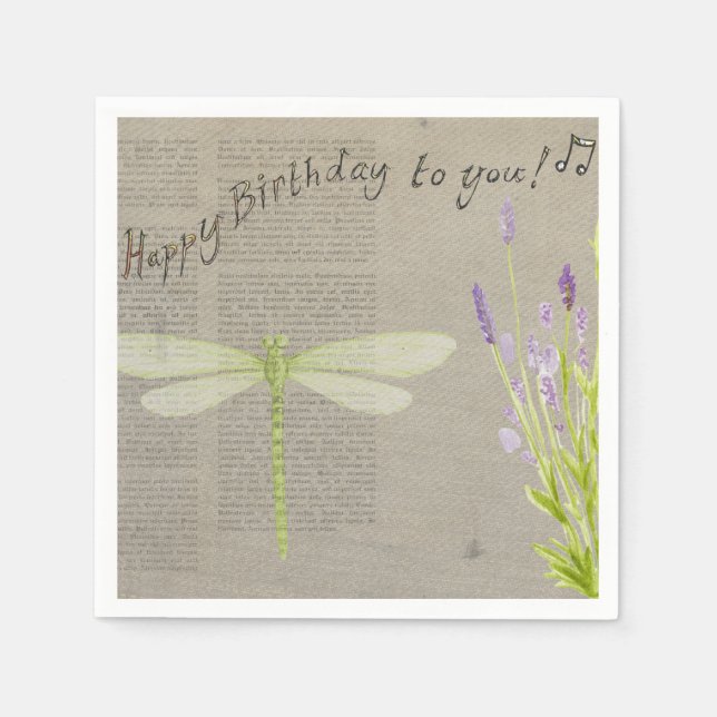 Servilleta De Papel Feliz cumpleaños (Anverso)