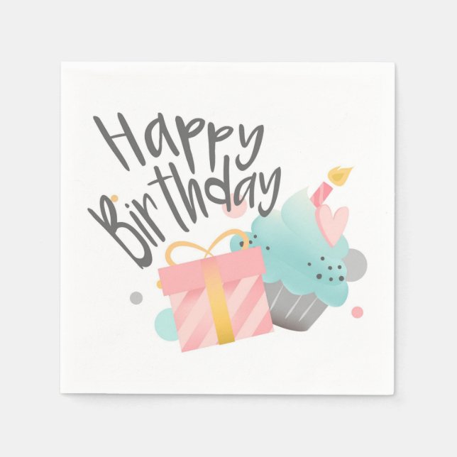 Servilleta De Papel Feliz cumpleaños (Anverso)