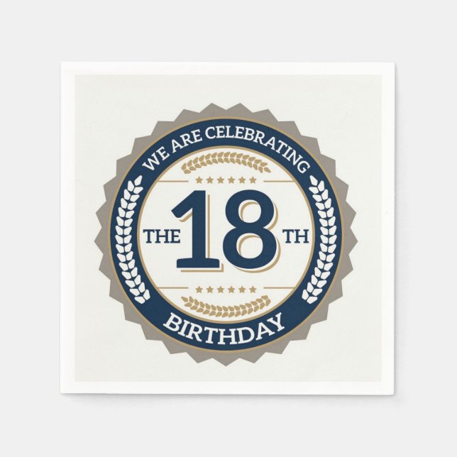 Servilleta De Papel Feliz cumpleaños 18 (Anverso)