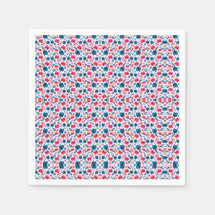 Servilleta De Papel Feliz cumpleaños 250, América! Floral Rojo Blanco