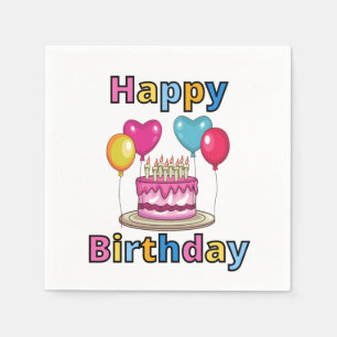 Servilleta De Papel Feliz cumpleaños 3 Ply Napkins