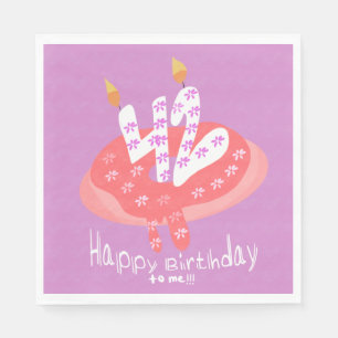 Servilleta De Papel Feliz cumpleaños 42 para mí Tarta de Donas Fiesta