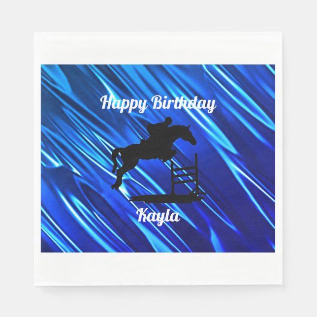 Servilleta De Papel Feliz cumpleaños a caballo cazador de jumper ecues (Anverso)