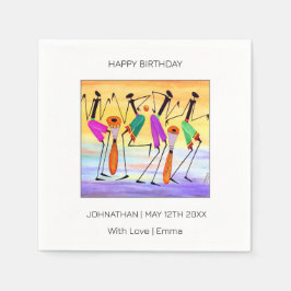Servilleta De Papel Feliz cumpleaños, acuarela que expresa felicidad