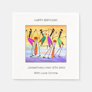 Servilleta De Papel Feliz cumpleaños, acuarela que expresa felicidad