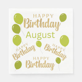 Servilleta De Papel Feliz cumpleaños Agosto cumpleaños Papel Napkin