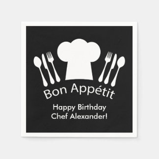 Servilleta De Papel ¡Feliz cumpleaños al chef! Bon Appetit