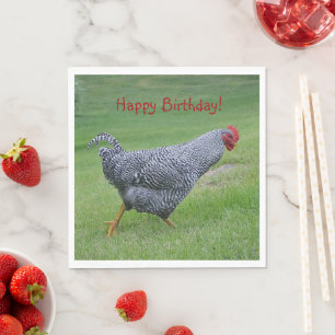 Servilleta De Papel Feliz cumpleaños al pollo estampado