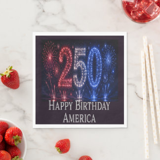 Servilleta De Papel Feliz cumpleaños América 250 aniversario patriótic