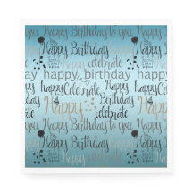 Feliz cumpleaños Aqua Ombre