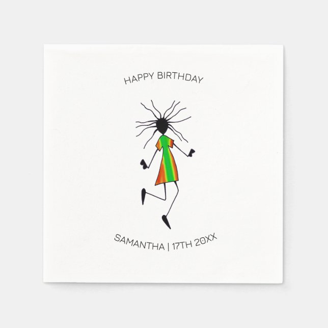 Servilleta De Papel Feliz cumpleaños, asombrosa danza (Anverso)