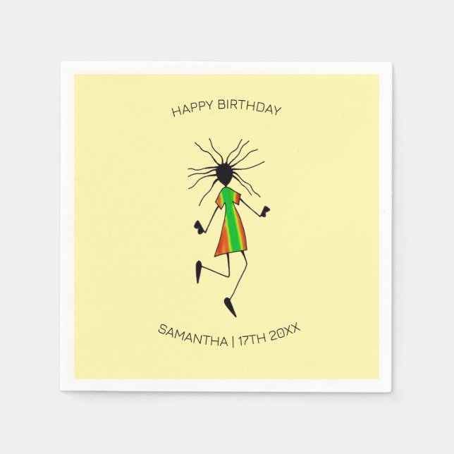 Servilleta De Papel Feliz cumpleaños, asombrosa danza (Anverso)