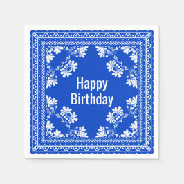 Servilleta De Papel Feliz cumpleaños Blue Bandana