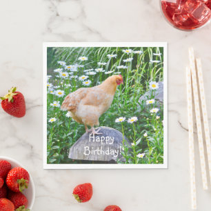 Servilleta De Papel Feliz cumpleaños Buff Orpington Chicken