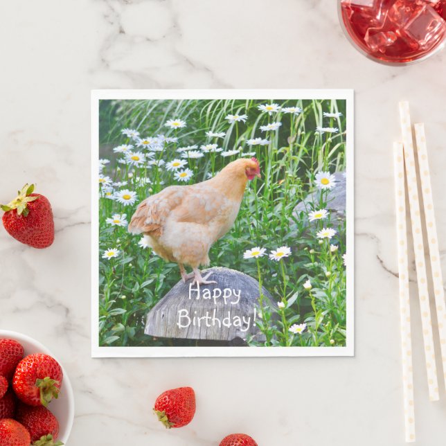 Servilleta De Papel Feliz cumpleaños Buff Orpington Chicken (In situ)