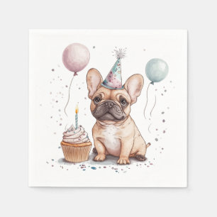 Servilleta De Papel Feliz Cumpleaños Bulldog Francés