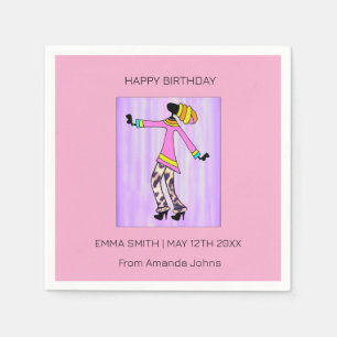 Servilleta De Papel Feliz cumpleaños, Chica elegante y de moda