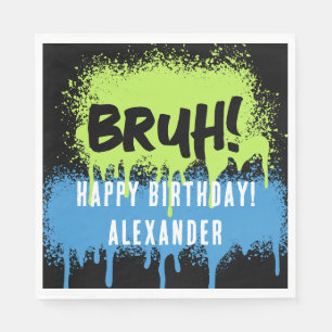 Servilleta De Papel Feliz Cumpleaños Chico Adolescente Bruh