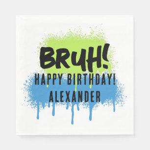Servilleta De Papel Feliz Cumpleaños Chico Adolescente Bruh