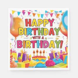 Servilleta De Papel Feliz cumpleaños con un cumpleaños