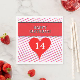 Servilleta De Papel Feliz Cumpleaños Corazones