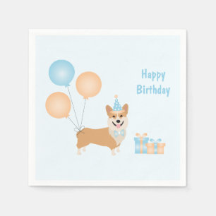 Servilleta De Papel Feliz cumpleaños Corgi Dog