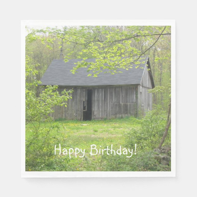 Servilleta De Papel Feliz cumpleaños Country Barn (Anverso)