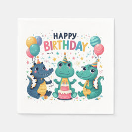 Servilleta De Papel Feliz cumpleaños, Crocodiles