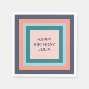 Servilleta De Papel Feliz Cumpleaños, Cuadrados de Paleta de Colores P