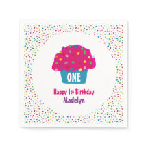 Feliz Cumpleaños Cupcake Frosted Purpurina