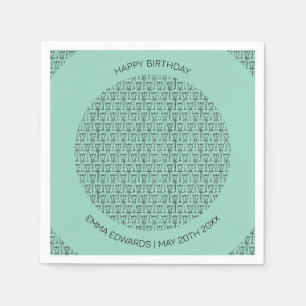 Servilleta De Papel Felíz cumpleaños Cute Coconut Trehouette