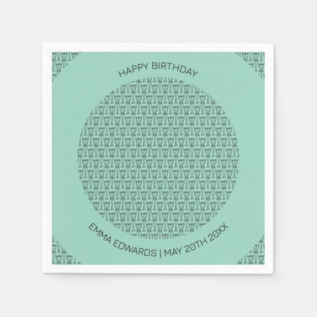 Servilleta De Papel Felíz cumpleaños Cute Coconut Trehouette (Anverso)