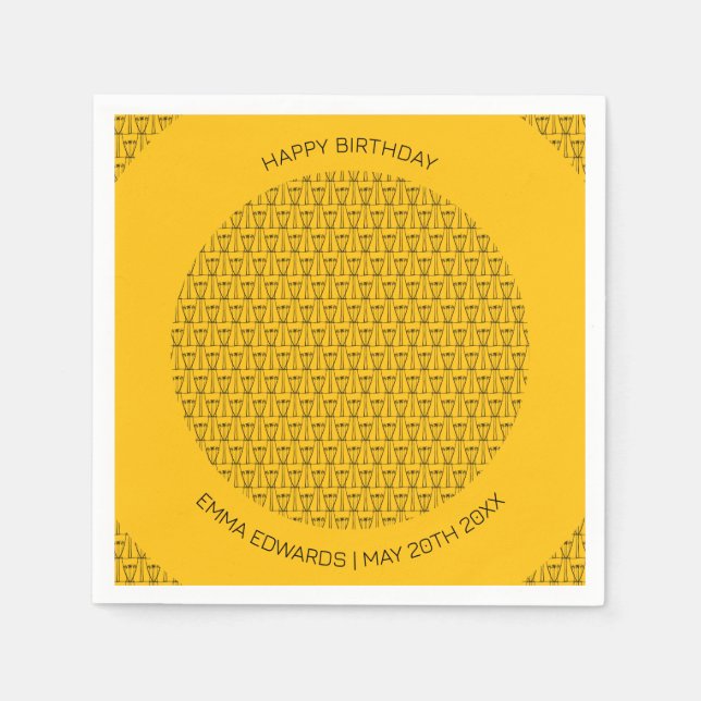 Servilleta De Papel Felíz cumpleaños Cute Coconut Trehouette (Anverso)