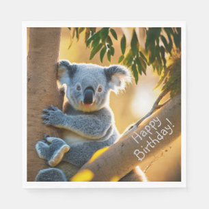 Servilleta De Papel Feliz cumpleaños, Cute Koala Bear