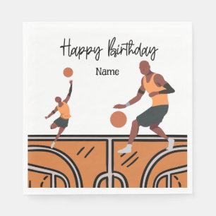 Servilleta De Papel Feliz cumpleaños de baloncesto al jugador con juga