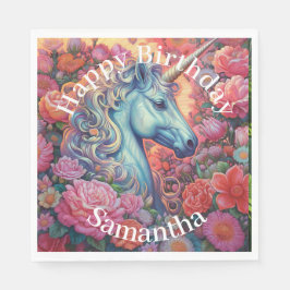Servilleta De Papel Feliz cumpleaños de Unicornio mágico