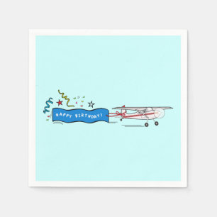 Servilleta De Papel Feliz cumpleaños del aeroplano