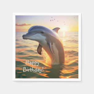 Servilleta De Papel Feliz cumpleaños del delfín