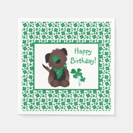 Servilleta De Papel Feliz cumpleaños Día del perro Shamrock Green