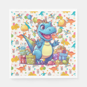 Servilleta De Papel Feliz Cumpleaños Dinosaurio
