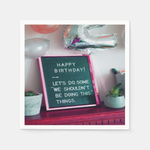 Servilleta De Papel ¡Feliz Cumpleaños! Divertido Travieso Problema