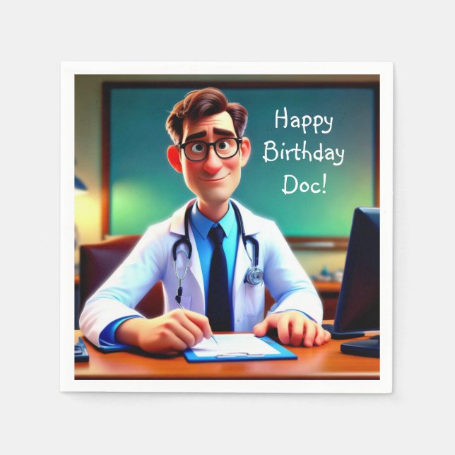 Servilleta De Papel Feliz cumpleaños Doc (Anverso)