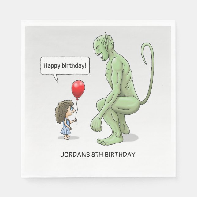 Servilleta De Papel Feliz cumpleaños duende (Anverso)