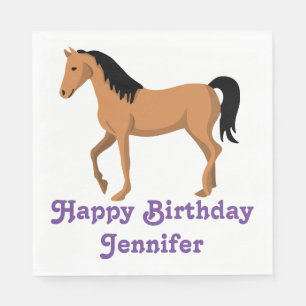 Servilleta De Papel Feliz Cumpleaños Ecuestre Caballo Feliz Fiesta Pon