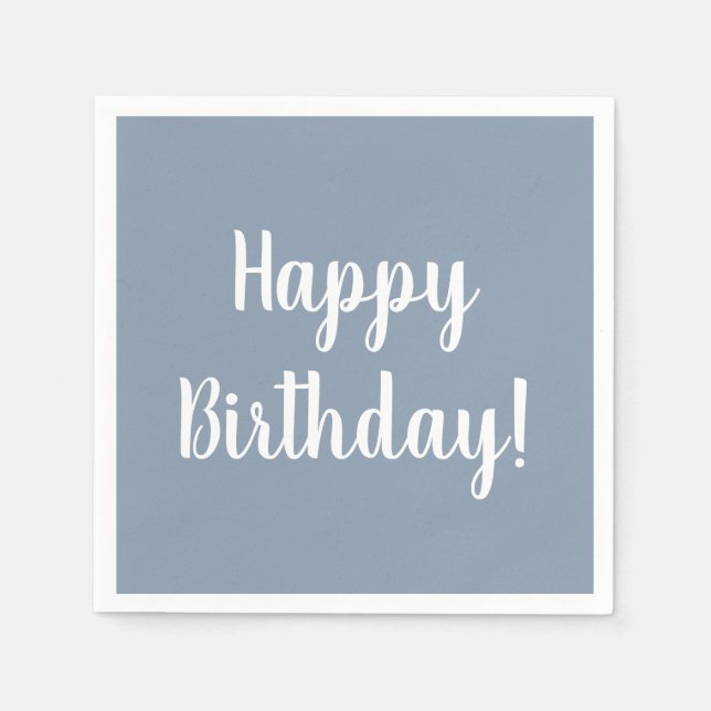 Servilleta De Papel Feliz cumpleaños, fiesta azul de cumpleaños (Anverso)