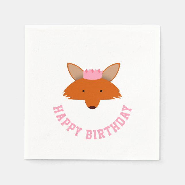 Servilleta De Papel Feliz cumpleaños Fox (Anverso)