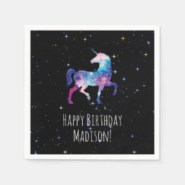 Servilleta De Papel Feliz cumpleaños Galaxy Unicorn