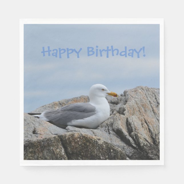 Servilleta De Papel Feliz cumpleaños Gaviota (Anverso)