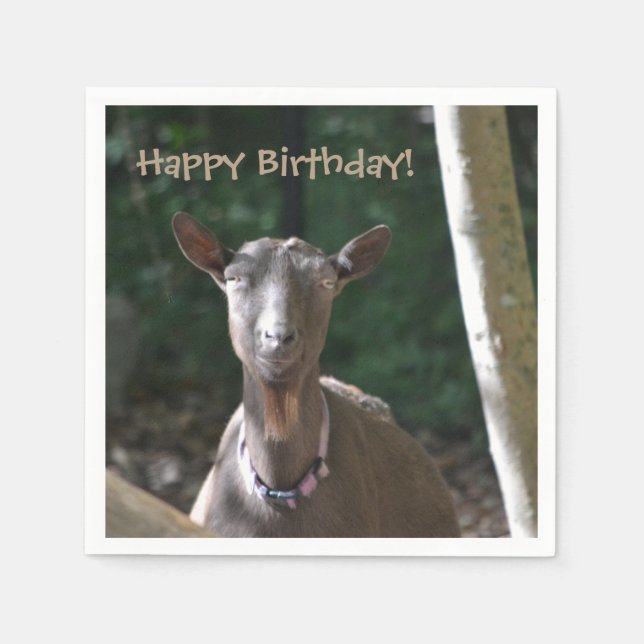 Servilleta De Papel Feliz cumpleaños Goat (Anverso)